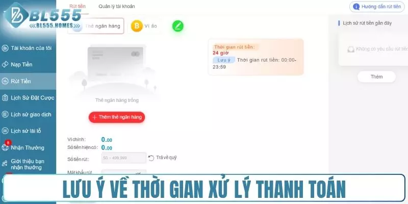 Cần lưu ý về thời gian hệ thống xử lý thanh toán
