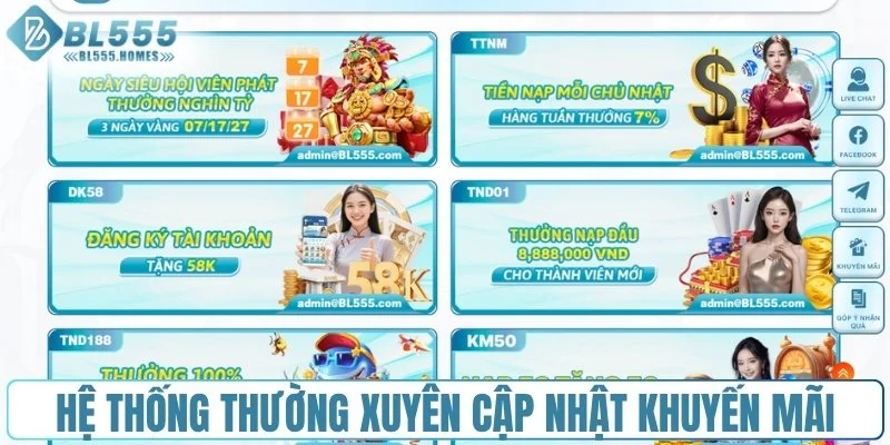 Hệ thống thường xuyên cập nhật khuyến mãi