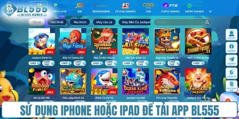Sử dụng iPhone hoặc iPad để tải app BL555